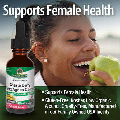 Nature'S Answer Chaste Berry Vitex Agnus Castus with Organic Alcohol 2000mg 1oz Extract | Promotes Female Balance | Gluten- Non-GMO Vegan No Artificial Flavors or Preservatives | Single Count