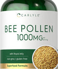 Carlyle Bee Pollen Supplement | 1000mg | 200 Caplets | with Royal Jelly and Bee Propolis | for Men and Women | Vegetarian Non-GMO Gluten