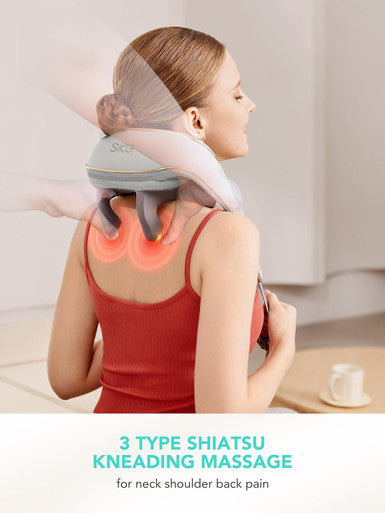 Skg Neck Massager For Pain Relief Deep Tissue, 6D Kneading Neck Massager Cordless Shiatsu Neck And Shoulder Massage With Heat Electric Massage Gifts For Men And Women