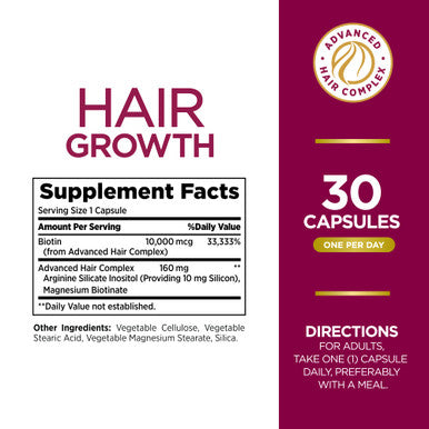 Nature's Bounty Optimal Solutions Hair Growth 30 Capsules