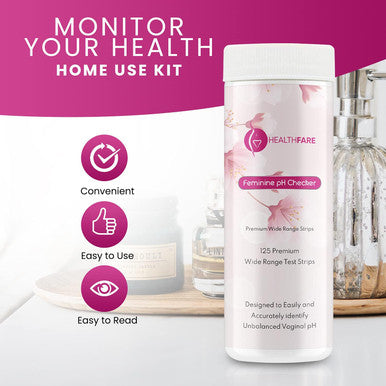 Healthfare Feminine Ph Checker Test Strips To Monitor Intimate Health, Balance Ph Level 3.0-5.5 | Accurate Test Kit For Women'S Vaginal Alkalinity & Acidity Balance [125 Strips]
