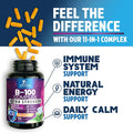 Nature'S Nutrition Vitamin B Complex Capsules with Vitamins B1 B2 B3 B6 B12 B100 C Biotin Folate & Folic Acid - Supplement for Energy Brain & Immune Support - Super B Vitamin Complex for Women & Men - 120 Vegan Pills