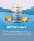 Kids Immunity Support Gummies - Delicious Vitamin C With Zinc And Echinacea Immune Booster Gummies For Kids - Vegan Gluten And Gelatin Chewable Gummy Vitamin Supplement For Children