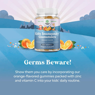 Natures Craft Kids Immunity Support Gummies - Delicious Vitamin C with Zinc and Echinacea Immune Booster Gummies for Kids - Vegan Gluten and Gelatin Chewable Gummy Vitamin Supplement for Children