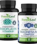 Forestleaf Riboflavin and Magnesium Migraine Supplement Riboflavin 400Mg For Headache Relief Ultimate Magnesium Bundle With B2 Vitamin 400Mg For Headache Migraine Relief Capsules