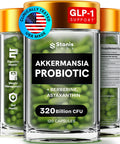 Akkermansia Probiotic 320 Billion Cfu Glp-1 Probiotic And Prebiotic Akkermansia Muciniphila Probiotics For Women Digestive Health Inulin Prebiotic Fiber Capsules Astaxanthin & Berberine 120 Count