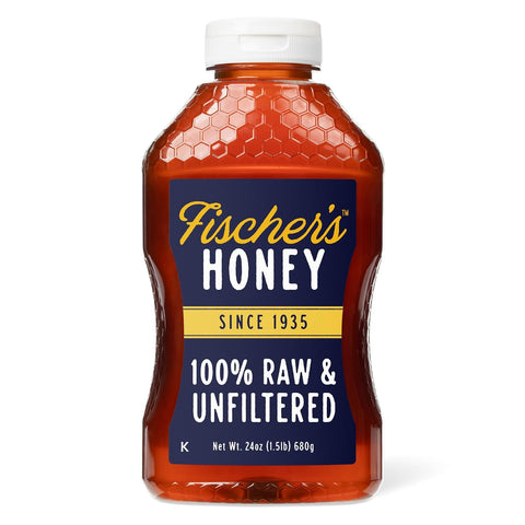 Fischer's 100% Pure, Raw & Unfiltered Honey, 24 oz ÃƒÂ¢Ã¢â€šÂ¬Ã¢â‚¬Å“ All-Natural Sweetener ÃƒÂ¢Ã¢â€šÂ¬Ã¢â‚¬Å“ Rich Flavor Profile, Packed with Nutrients