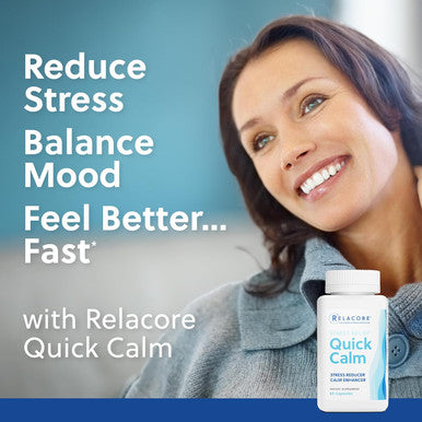 Quick Calm Mood Support Supplement with Ashwagandha, L-Theanine, and Passionflower for Rapid Stress Relief and Relaxation 60 Capsules