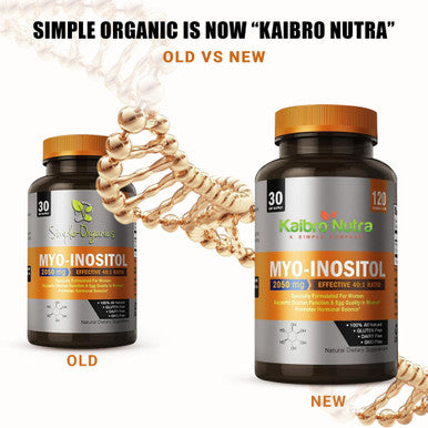 Kaibro Nutra Myo Inositol Supplement Myo Inositol and D Chiro Inositol 40:1 Ratio Hormone Balance and Ovarian Support for Women with Vitamin B8 2050mg Vegan Non GMO Capsules 120 Count