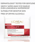 L'Oreal Paris Revitalift Makeup Removing Facial Cleansing Towelettes With Vitamin E 30 Ct. (Pack Of 2)
