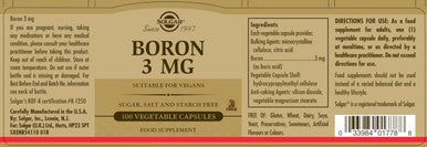 Solgar Multi-Chelated Boron Vegetable Capsules 100 Count