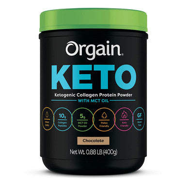 Orgain Keto PlantBased Protein Powder Chocolate Keto Friendly Organic Vegan Gluten Organic Prebiotic Fiber 0.97 Pound Keto Collagen Protein Powder with MCT Oil Chocolate 0.88 Pound