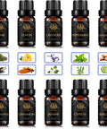 Aromatherapy Black Pepper Essential Oil Set for Diffuser, 100% Pure Cedar Essential Oil Kit for Humidifier, 10x10ml Therapeutic Grade Essential Oils Set - Cinnamon, Cypress, Jasmine, Sandalwood Oils