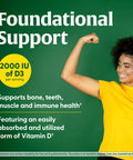 MegaFood Vitamin D3 2000 Iu (50 Mcg) - Immune Support Supplement - Bone Health -With Easily-Absorbed Vitamin D3 - Plus Real Food - Non-Gmo Vegetarian - Made Without 9 Food Allergens - 60 Tabs
