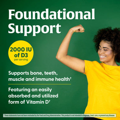 MegaFood Vitamin D3 2000 Iu (50 Mcg) - Immune Support Supplement - Bone Health -With Easily-Absorbed Vitamin D3 - Plus Real Food - Non-Gmo Vegetarian - Made Without 9 Food Allergens - 60 Tabs