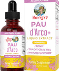 Maryruth Organics PAU d'Arco Bark Liquid Herbal Supplement | Immune Support Digestive & Gut Health | Echinacea Usnea Lichen Reishi Mushroom Thyme Leaf | Vegan Non-GMO | 1 Fl Oz 1 Month Supply