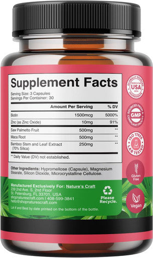 Extra Strength Saw Palmetto For Women - Dht Blocker Restoring Hair Vitamins For Hair Health - 500Mg Pure Saw Palmetto Capsules With Maca Root & Biotin For Stronger Thicker Healthier Looking Hair