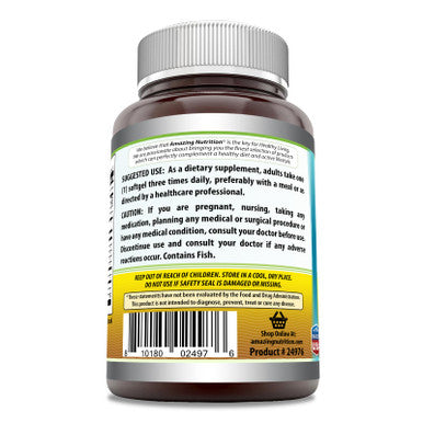 Amazing Omega 3.6.9 Supplement | Unflavored | 1200 Mg Per Serving | 250 Softgels | Non-Gmo | Gluten-Free | Made In Usa