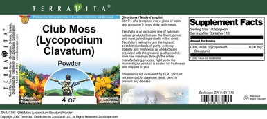 Terravita Club Moss (Lycopodium Clavatum) Powder (4 Oz, Zin: 511740)