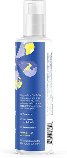 ASUTRA Everyday Magnesium Lotion with OptiMSM 6.76 Fl Oz Rapid Absorption Supports Healthy Joints and Muscles Vitamins A and E shea butter for soft smooth skin