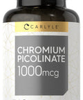 Ultra Chromium Picolinate 1000Mcg | 360 Tablets | Vegetarian, Non-Gmo, Gluten Free | By Carlyle