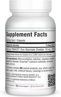 Zinc 30 - Zinc Vitamin With Enzymax For Enhanced Absorption - Highest Potency Immune Support - Glycinate Chelated Zinc Supplements For Adults - Zink Vitaminas - Kosher Made In Usa - 100 Count Capsules