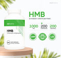 Nui Nutra HMB Supplement (Beta-Hydroxy Beta-Methylbutyrate) | HMB Supplements | 1000mg | 200 Capsules | Muscle Growth Support | Post-Workout Muscle Recovery | for Men & Women