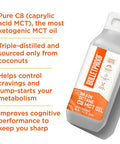 Bulletproof Brain Octane Premium C8 Mct Oil From Non-Gmo Coconuts, 14G Mcts, 14 Fl Oz, Keto Supplement For Sustained Energy, Appetite Control, Mental & Physical Energy, Non-Gmo, Vegan & Cruelty Free