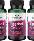 Swanson Eggshell Calcium with Vitamin D-3 60 Capsules 3 Pack