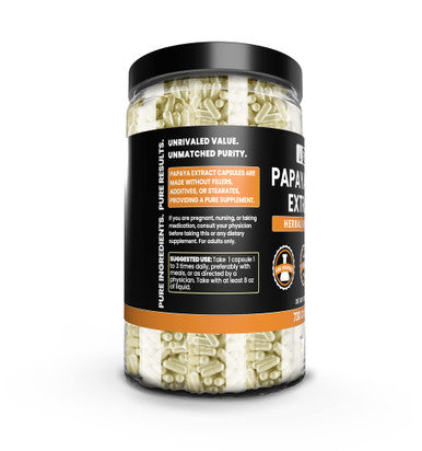 PURE ORIGINAL INGREDIENTS Papaya Extract (730 Capsules) No Magnesium Or Rice Fillers, Always Pure, Lab Verified