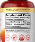 Carlyle Vitamin D3 5000 Iu Softgels 500 Count Value Size Non-Gmo And Gluten Free Supplement High Potency Formula 125Mcg