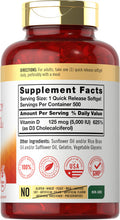 Carlyle Vitamin D3 5000 Iu Softgels 500 Count Value Size Non-Gmo And Gluten Free Supplement High Potency Formula 125Mcg