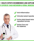 Top Lung Support Supplement for Lung Cleanse and Detox, Respiratory Supplement, Immune System Booster with Chaga Mushroom, Curcumin Turmeric, Honeysuckle Flower, Pomegranate