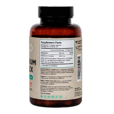Amandean Magnesium L-Threonate Complex Magtein Glycinate Malate Supplement 90 Veggie Capsules High Absorption Bisglycinate Chelate + DiMagnesium Malate. Brain Health Memory, Focus Sleep Calm*.