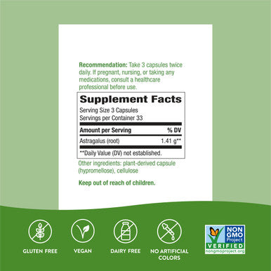 Nature'S Way Astragalus Root, Traditional Immune Support*, 100 Vegetarian Capsules
