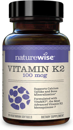 NatureWise Vitamin K2 Vitamin D3 5000IU 3 Month Supply 90 softgels per Bottle