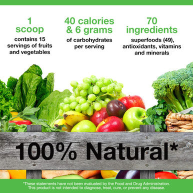 Greens First Chocolate Superfoods Extracts Concentrates Nutrient Rich Antioxidant Power of 15 Servings of Fruits 14.37 Ounce 30 Servings