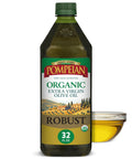 Pompeian Smooth Organic Extra Virgin Olive Oil - 16 fl oz | First Cold Pressed Olive Oil for Cooking - Smooth Taste for Sauteing, Stir-Frying, and Baking