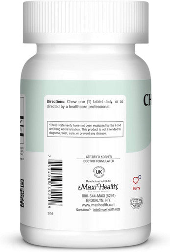 Maxi Health Chewable Vitamin D 1000 IU - Chew-D-Max - Vitamin D3 for Kids and Adults - Kosher - 100 Chewables - Natural Berry Flavor
