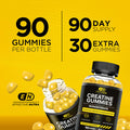 Creatine Monohydrate Gummies 5g - Vegan Creatine Gummies for Men & Women - Creatine Chews for Strength, Muscle, Energy, Endurance - Natural Lemon Flavor (90ct)