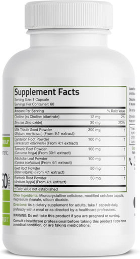 Bronson Liver Detox Advanced Detox & Cleansing Formula Supports Health Liver Function With Milk Thistle, Dandelion Root, Turmeric, Artichoke Leaf & More, Non-Gmo, 60 Vegetarian Capsules