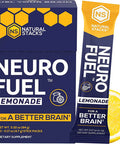 Natural Stacks NeuroFuel Lemonade Energy Powder Drink Nootropic Supplement Patented Formula Brain Booster Supplement for Focus Memory Clarity Energy 4.7g Drink Powder Sticks Pack of 20