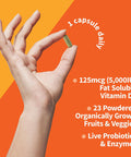 Garden Of Life Vitamin D, Vitamin Code Raw D3, Vitamin D 5,000 Iu, Raw Whole Food Vitamin D Supplements With Chlorella, Fruit, Veggies & Probiotics For Bone & Immune Health. 60 Vegetarian Capsules