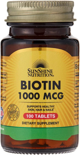 Sunshine Nutrition Biotin 1000 mcg 100 Tablets