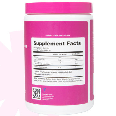 Create Creatine Monohydrate Gummies for Men & Women - Boost Focus Strength and Endurance Anti-Melting Formula Vegan Gluten-Free Non-GMO 1.5 Gram Creatine per Gummy (Watermelon 90 ct)