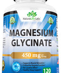 NaturaLife Labs Magnesium Glycinate 450 MG 120 Veggie Capsules