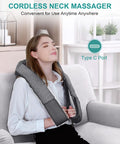 Nekteck Cordless Neck And Back Massager For Pain Relief Deep Tissue, Shiatsu Neck Massager With Heat, Portable Massage Pillow For Shoulder, Leg, Body Muscle, Home, Office, Car, For Men Women