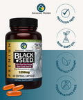 Amazing Herbs Premium Black Seed Oil Capsules - High Potency, Cold Pressed Nigella Sativa Aids In Digestive Health, Immune Support & Brain Function - 60 Count, 1250Mg (Pack Of 2)
