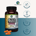 Amazing Herbs Premium Black Seed Oil Capsules - High Potency, Cold Pressed Nigella Sativa Aids In Digestive Health, Immune Support & Brain Function - 60 Count, 1250Mg (Pack Of 2)