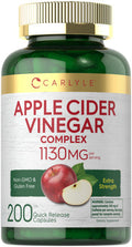 Carlyle Apple Cider Vinegar Capsules | Apple Lean | 200 Pills | Non-Gmo & Gluten Free Supplement | With Diet Plan